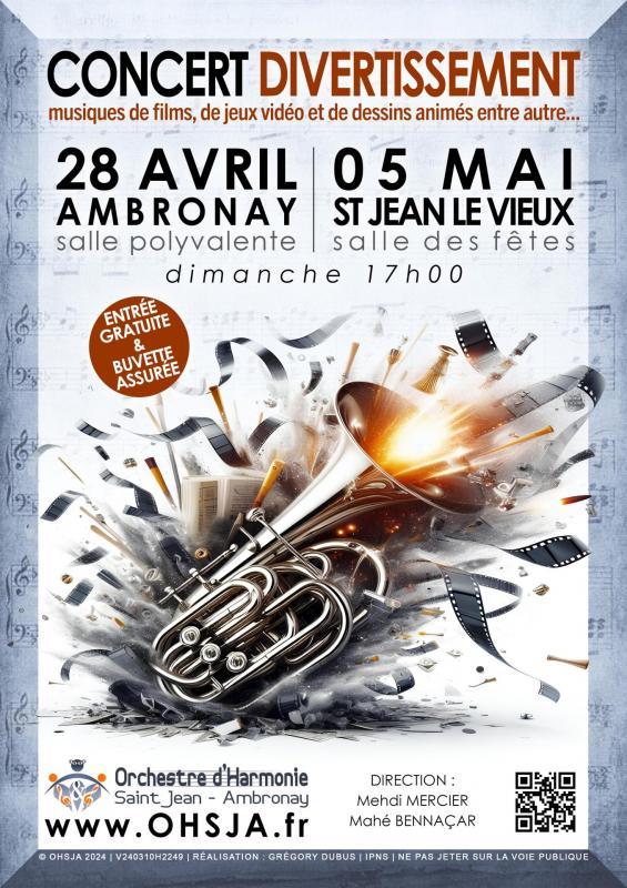 Affiche concerts de printemps de l'OHSJA 2024