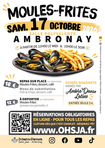 Affiche moules frites ohsja 17 octobre 2026
