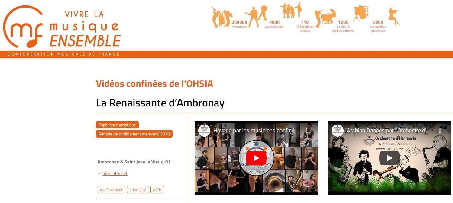 La CMF revient sur les 2 vidéos confinées de l'OHSJA