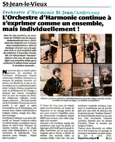 Article bugey cotiere ohsja confine 21 mai 2020